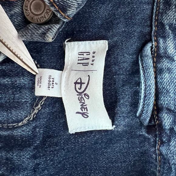 Baby Gap Disney Blue Denim Jean Jacket Mickey Mouse Icon Patch 2T - Picture 5 of 6